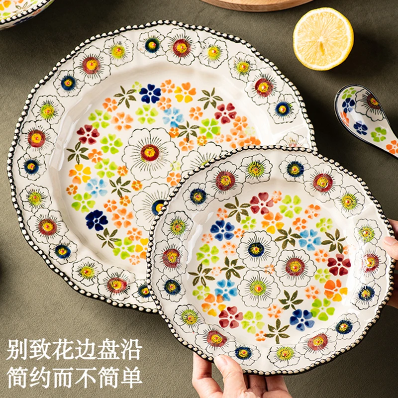 The Wizard of Oz Embossed Ceramic Baking Dish Household Salad Pizza Bowl Bake Pan Plate Set Binaural Noodle Bowl