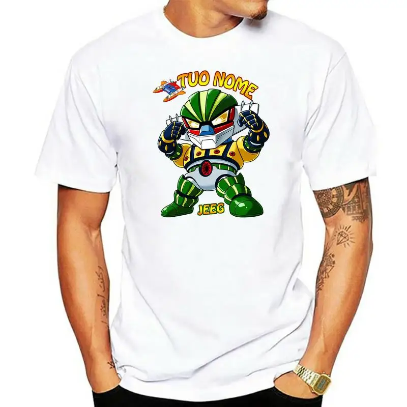 Jeeg Robot Sd Deformed Cartoon T-Shirt With Personalization Name For Baby Free Shipping Tops Tee Shirt