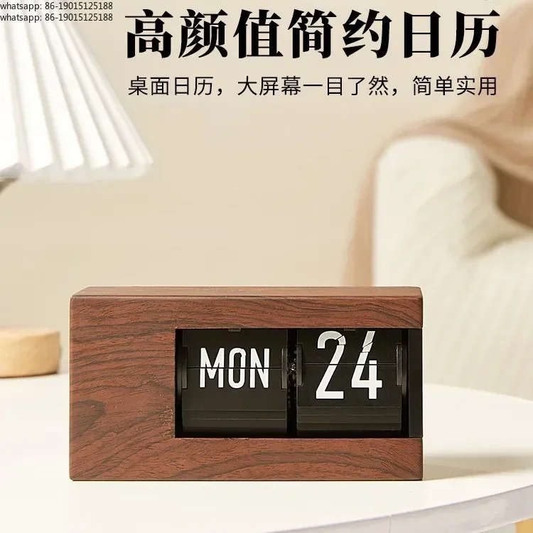New Simple Calendar Flip Clock Tabletop Fashion Decoration Pendulum Clocks Japanese Light Luxury Smart Perpetual Calendar