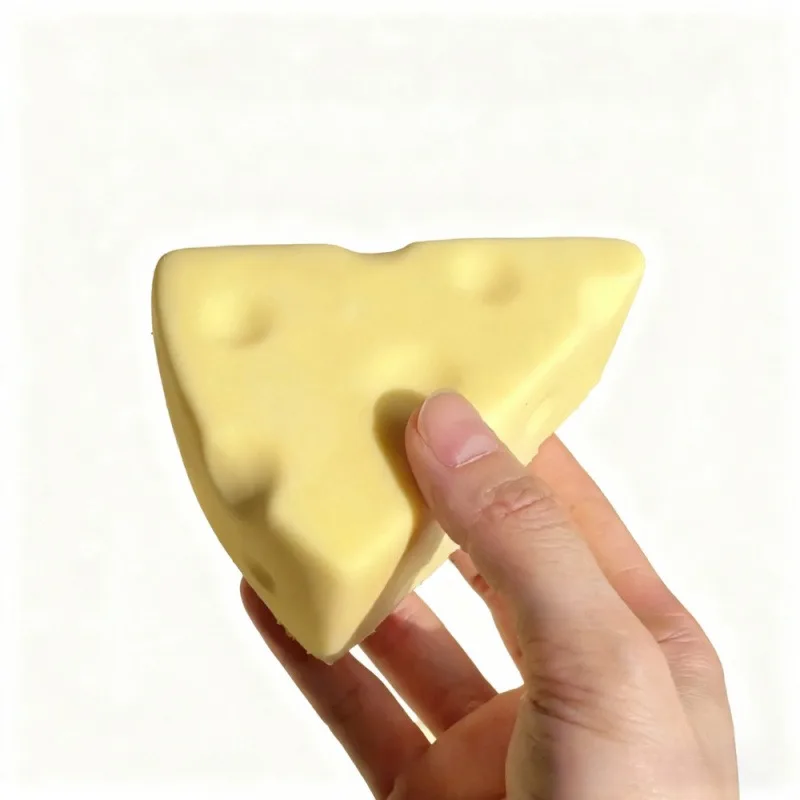 Squishy Simulated Cheese Squeeze Toy Soft Stress Relief Slow Rising Sensory Fidget for Anxiety ADHD Autism Gifts for Kids Adults