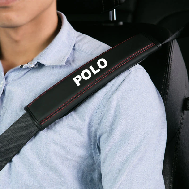 สําหรับVW Golf Polo Tiguan Passat 1Pc Cowhideภายในรถที่นั่งเข็มขัดProtectorสําหรับรถยนต์อุปกรณ์เสริมอัตโนมัติ