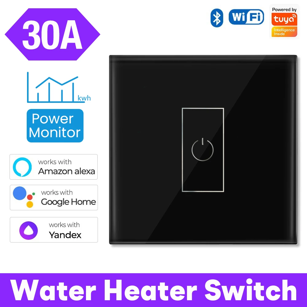 

Tuya Smart 30A WiFi Boiler Water Heater Switch App Control Power Monitor Overload Protection Works with Alexa Google Home