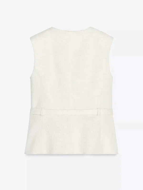 

Summer 2025 New Arrival Women's Classic Texture Belted Svel Vest Versatile High-End Feeling Polyester Fiber round Ne ...