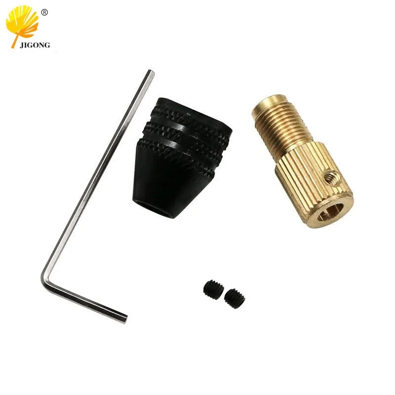Miniature electric drill chuck self-tightening, small clip hand woodworking brass tail
