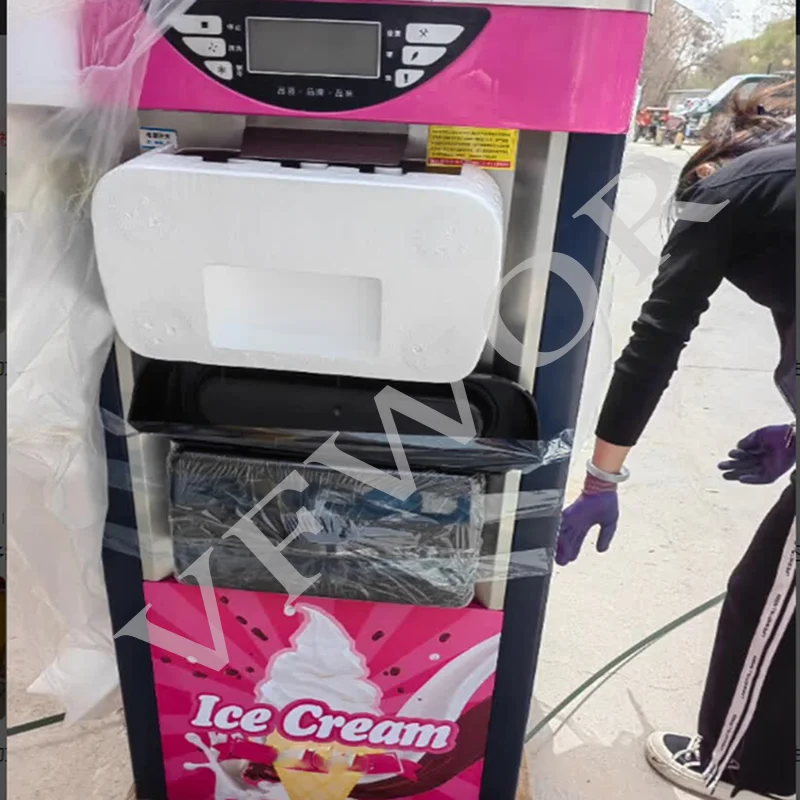 Portable Ice Cream Soft Serve Machine with Popular Rainbow System Three Flavors for Fruit Milk Water-Price for Sale