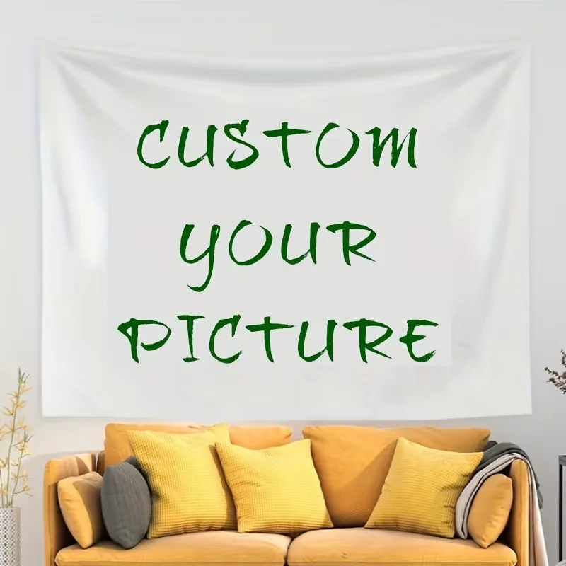1pc Customizable Personalized Tapestry With Photos And Text, For Birthday, Wedding, Halloween, Christmas, Party