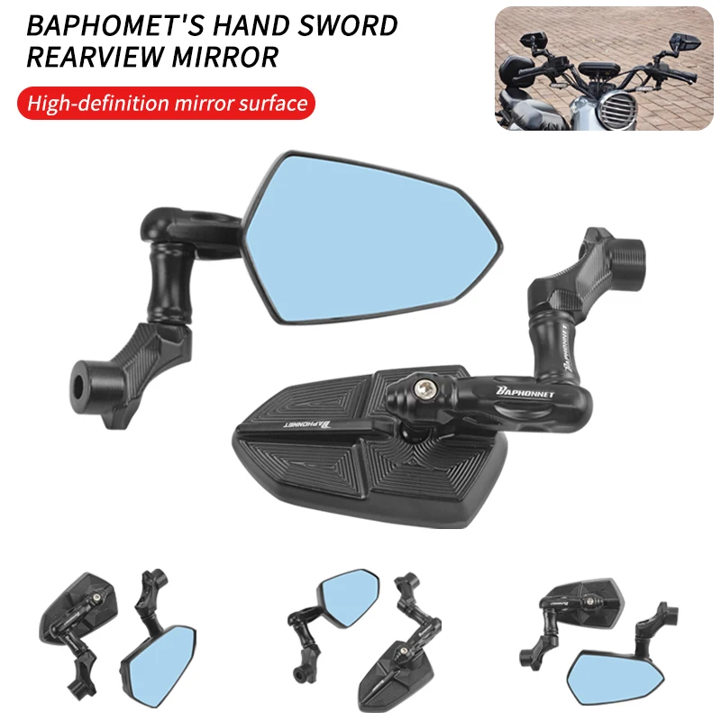 

Зеркала для мотоциклов, боковое зеркало заднего вида, аксессуары для мопедов, крепление на конце руля, конец руля, 22 мм, универсальный