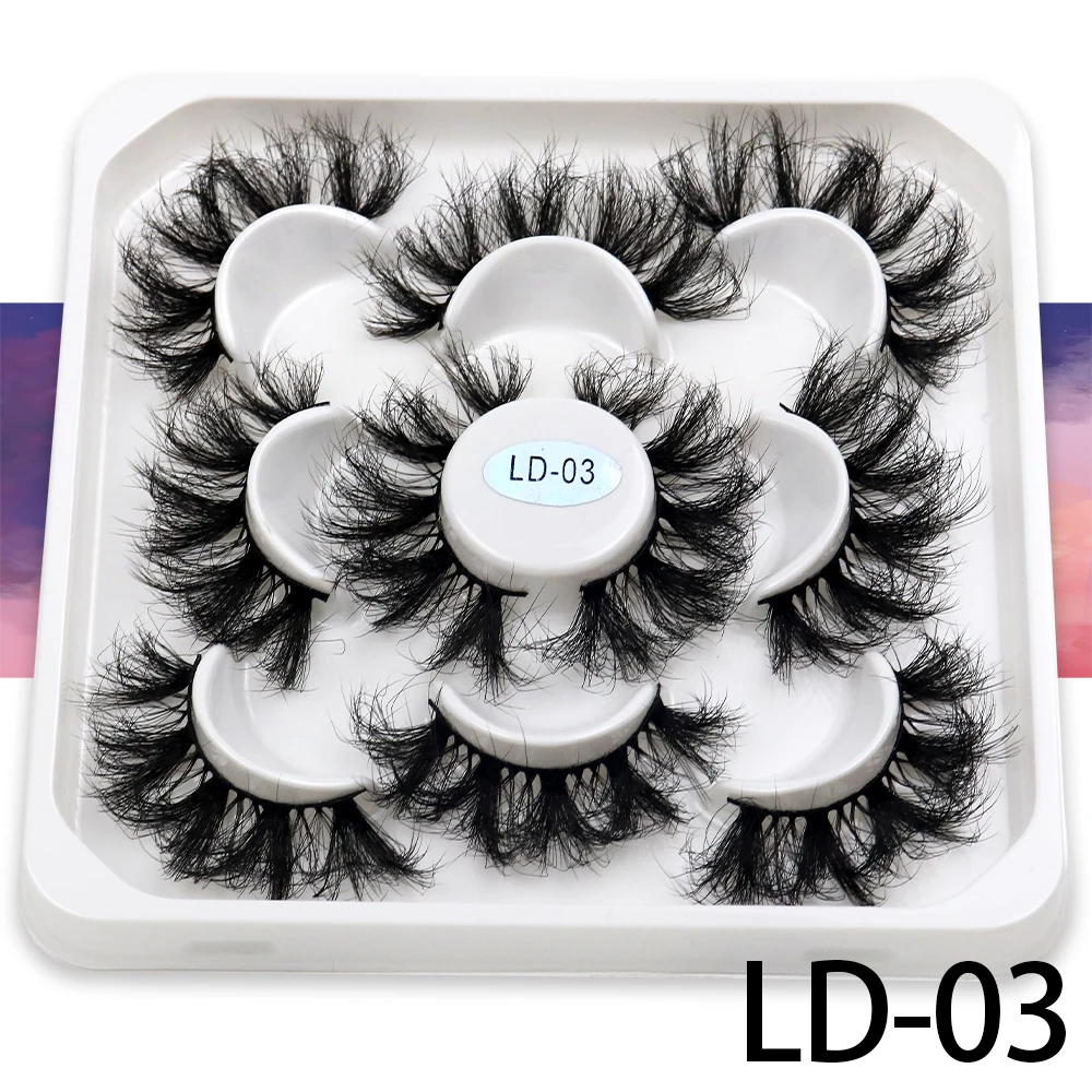 Korea 5 Paare 25mm Nerz Wimpern einzelne natürliche flauschige falsche Wimpern dichte Verlängerung Nerz Wimpern Großhandel Make-up Toole – Detail 19