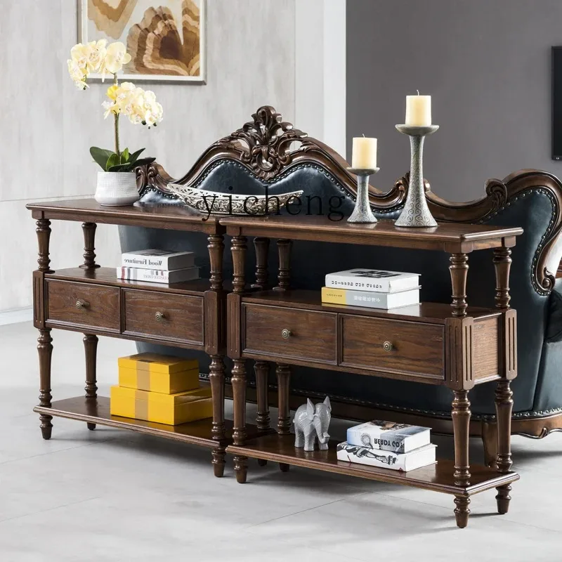 CZ-31 all solid wood entrance table simple light luxury ultra-thin sofa multi-functional partition locker