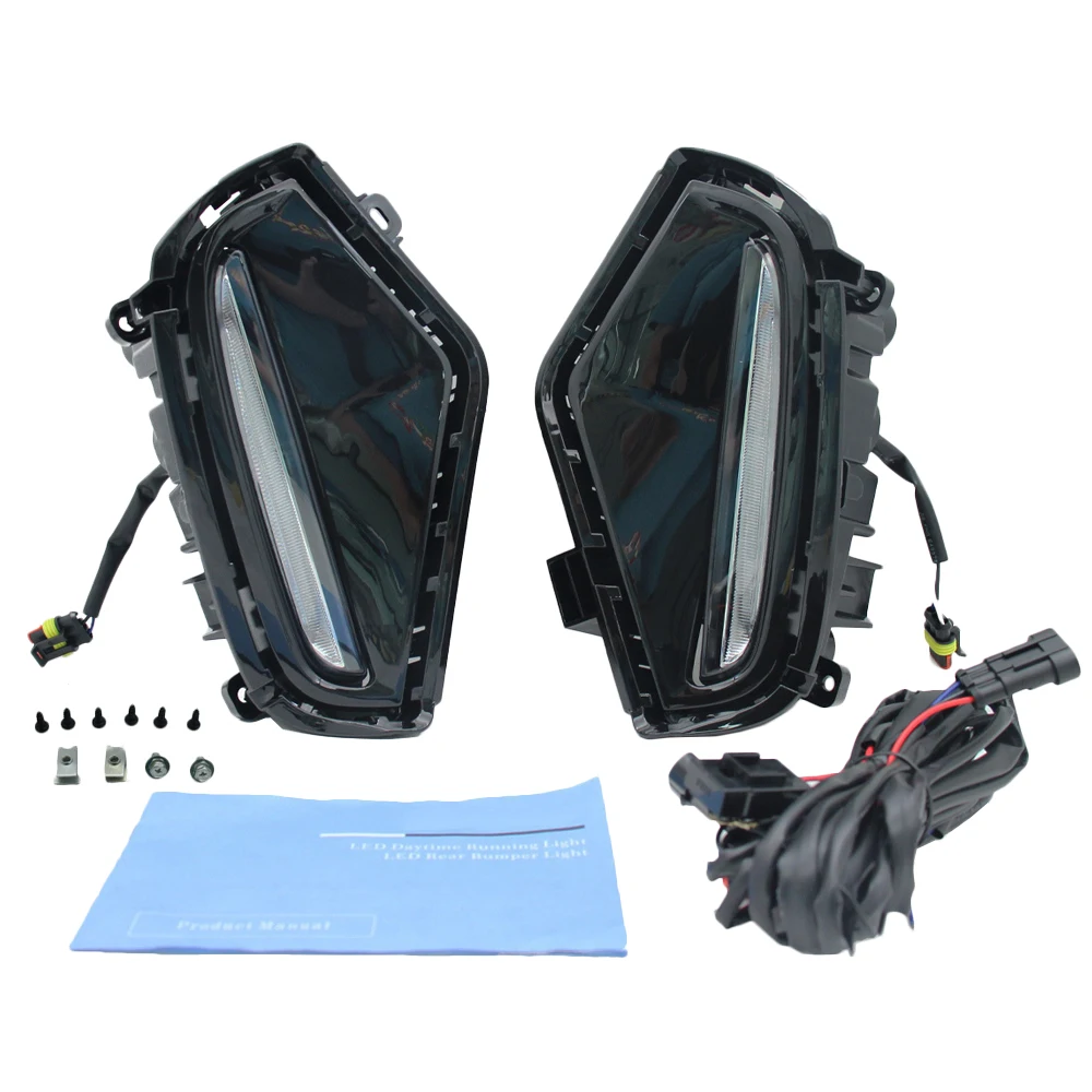 

Fit For Toyota RAV4 2019-2023 LED DRL Daytime Running Fog Lights with White Driving Light and Yellow Turn Signal Light