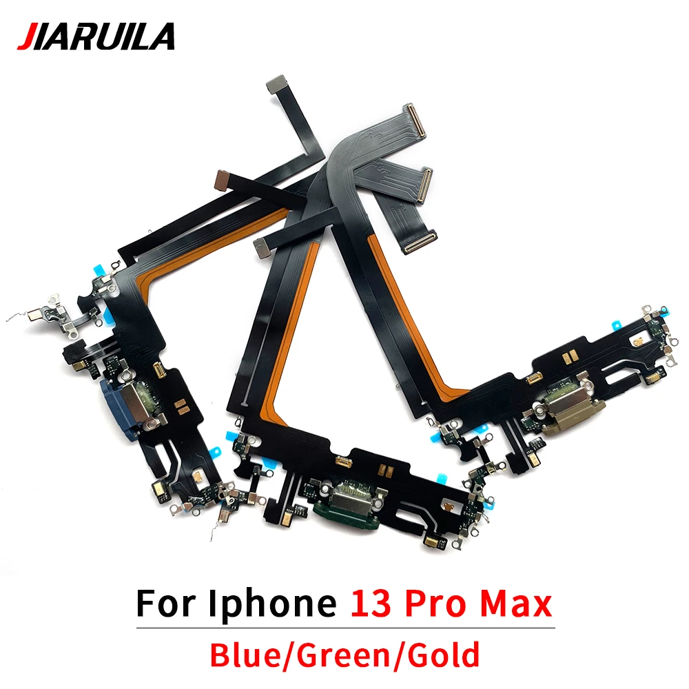 1pcs USB Charging Charger Port Flex Cable For iPhone 13 13 pro Max mini Dock Charger Connector With Microphone Flex Replacement