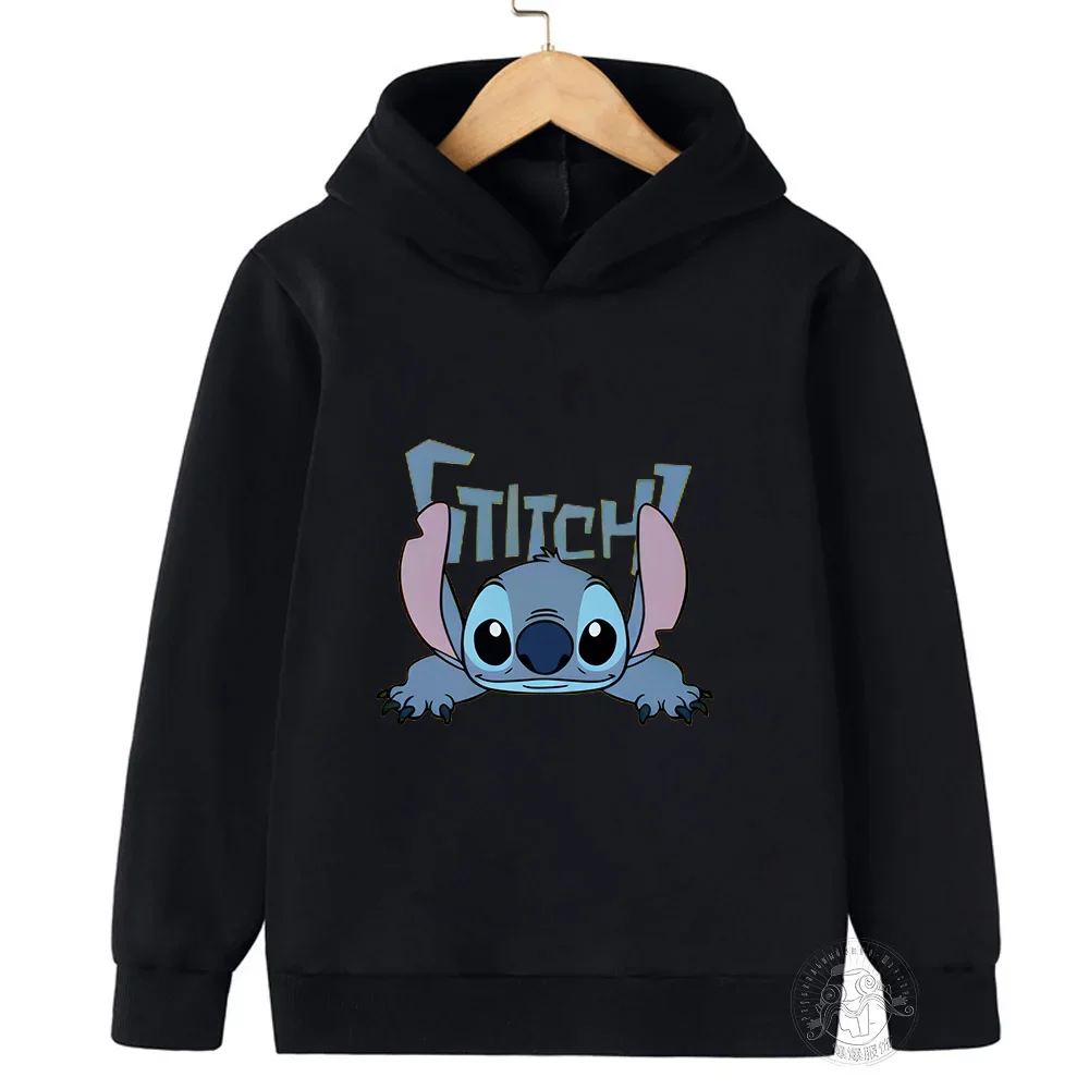 

Детский уличный модный свитер Disney Stitch, топы для мальчиков и девочек, детский спортивный пуловер, уличная спортивная толстовка