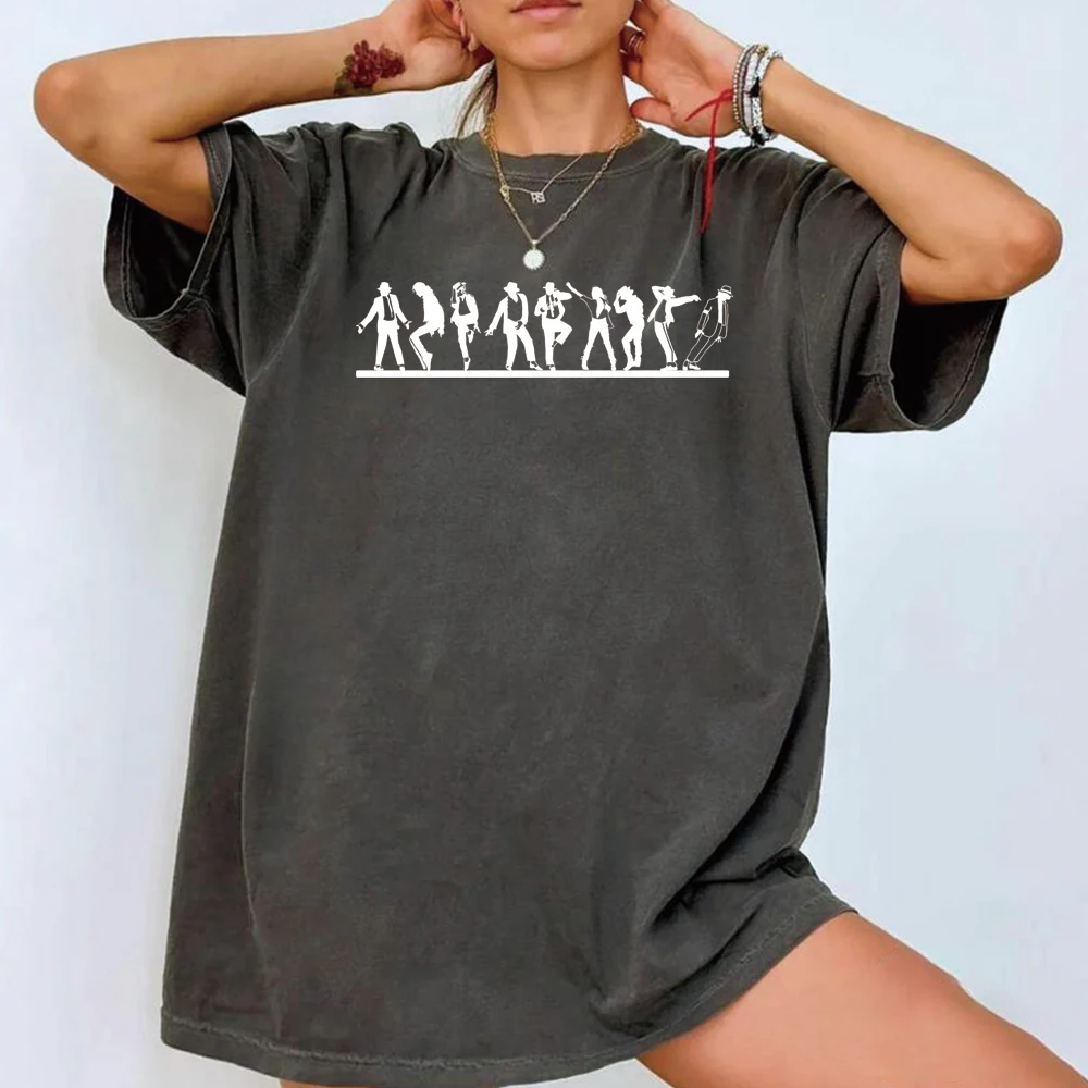 Camiseta MJ Dance Evolution, camisetas con gráficos de baile retro, camiseta King of Pop, camisetas informales de manga corta unisex, regalo para amantes de la música