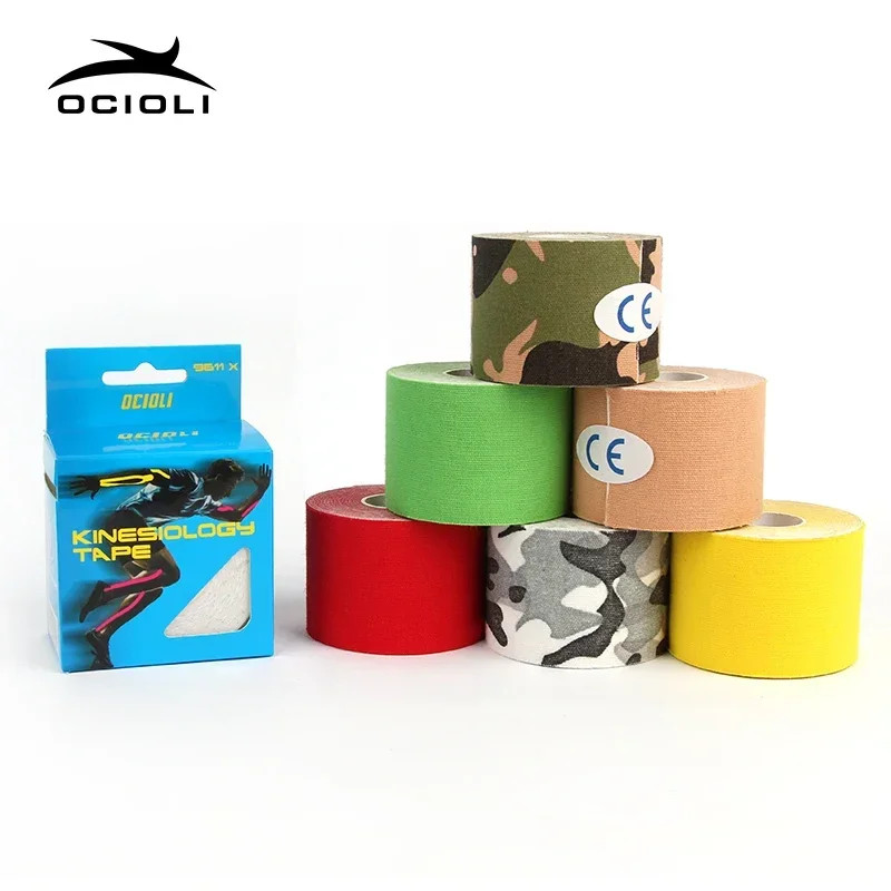 Kinesiology Tape Muscle Bandage Sports Cotton Elastic Adhesive Strain Injury Tape Knee Muscle Pain Relief Stickers free shipping