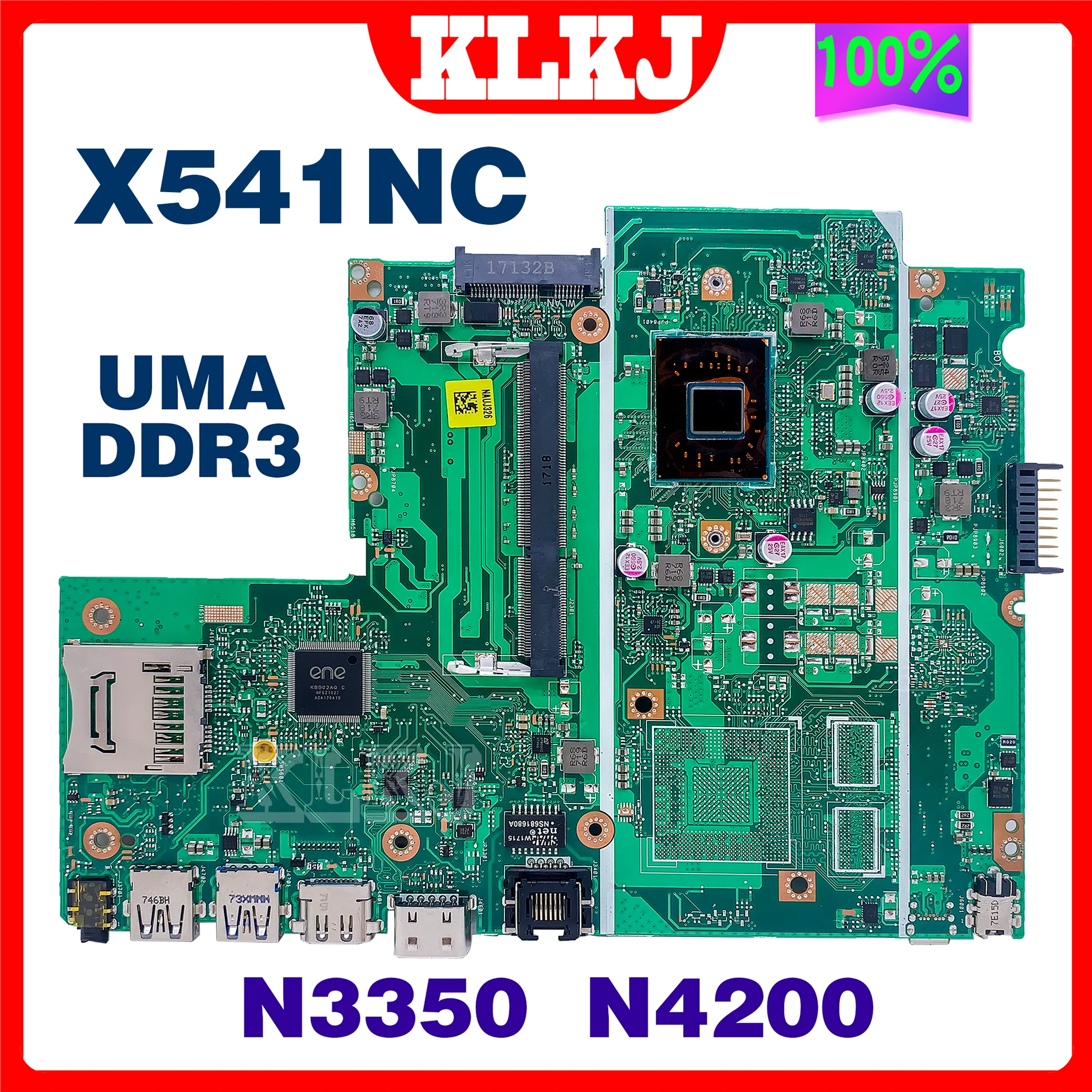 Motherboard Dinzi X541NC UNTUK ASUS X541NC X541N X541NC A541N R541N F541N A541NC Mainboard N3350 N4200 GT810M 100% Bekerja dengan Baik