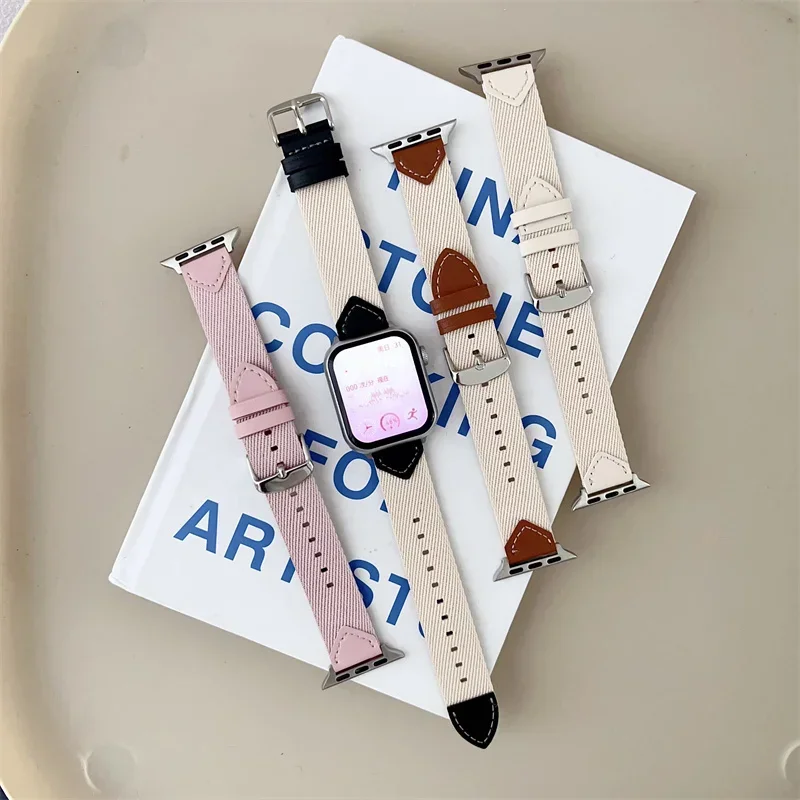 สายไนลอนสำหรับสายคาด Apple Watch 42มม. 41มม. 40มม. 38มม. สายรัดข้อมือสำหรับ iWatch Series 10 9 7 8 SE2 SE3 44มม. 45มม. 42มม. 46มม. Ultra2 49มม.