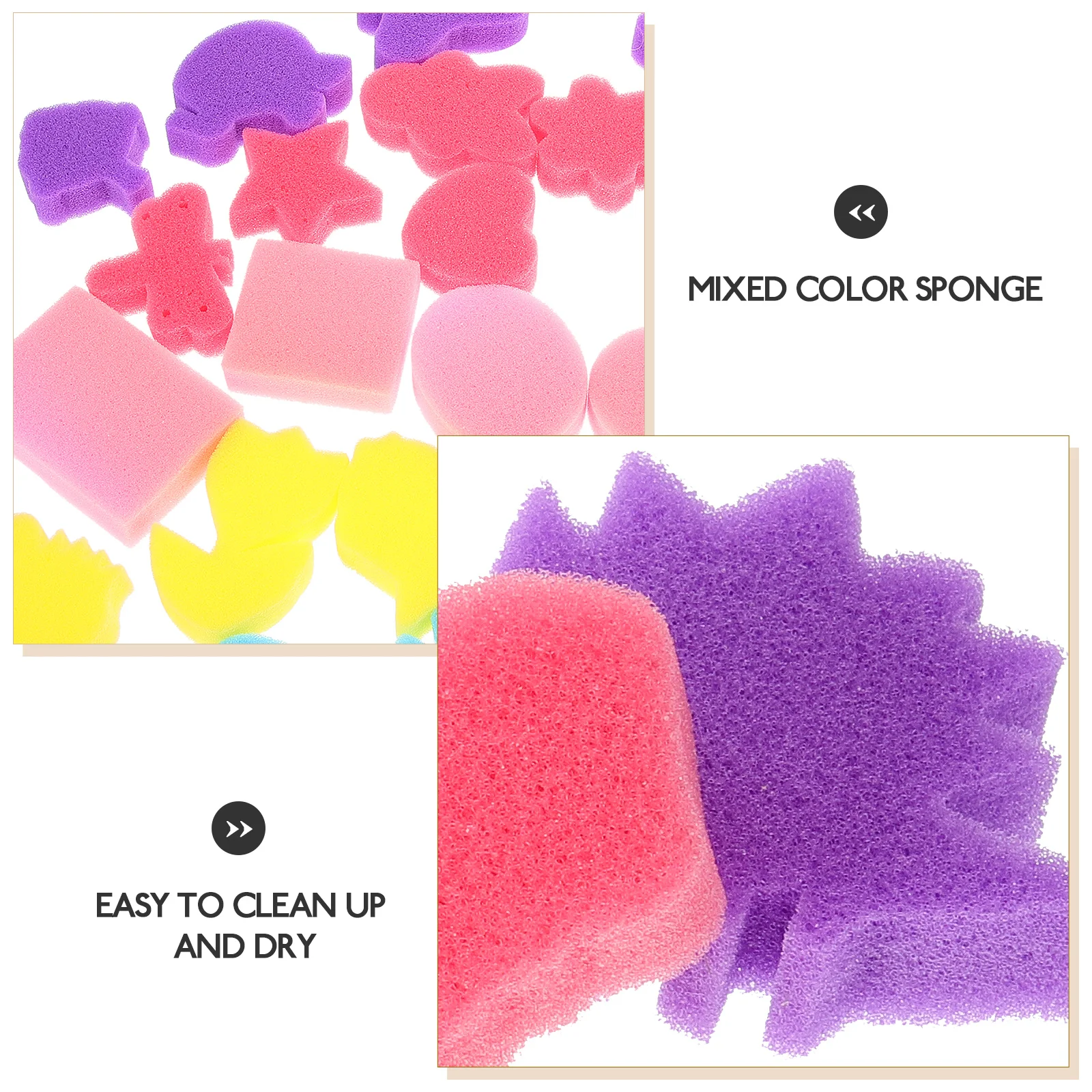 30pcs DIY Sponge Painting Animal Shaped Craft Sponge Assorted Pattern Early Learning Sponge for Kids (Mixed Pattern and Mixed Co