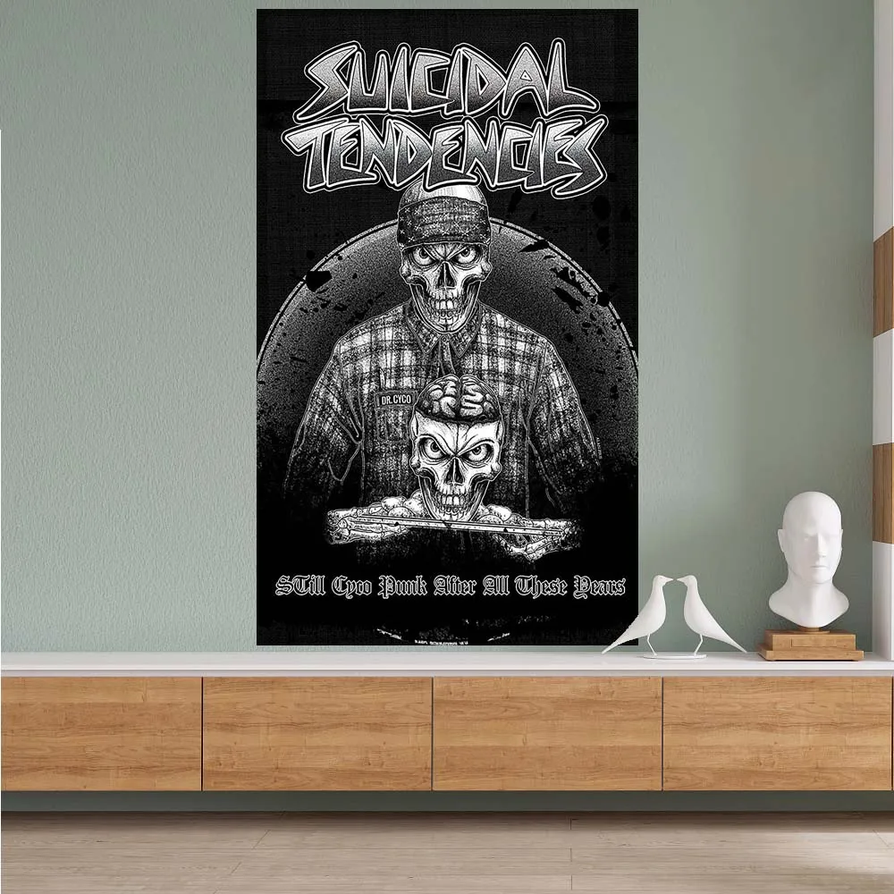 FLAGoal 3X5FT Metal Band Flag S-Suicidal Tendency High-Quality Music Festival Suitable Heavy Metal Music Band Banner