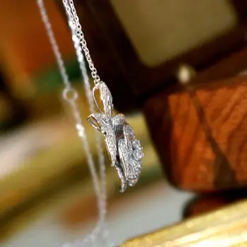 Aazuo Customade שרשרת פרחים אמיתית מזהב לבן 18 קראט מקורי באיכות גבוהה עם יהלומים אמיתיים 0.73 קראט מתנה לנשים שרשרת חוליות לחתונה 6 best sales שרשרת זהב לבן 18 קראט - №5