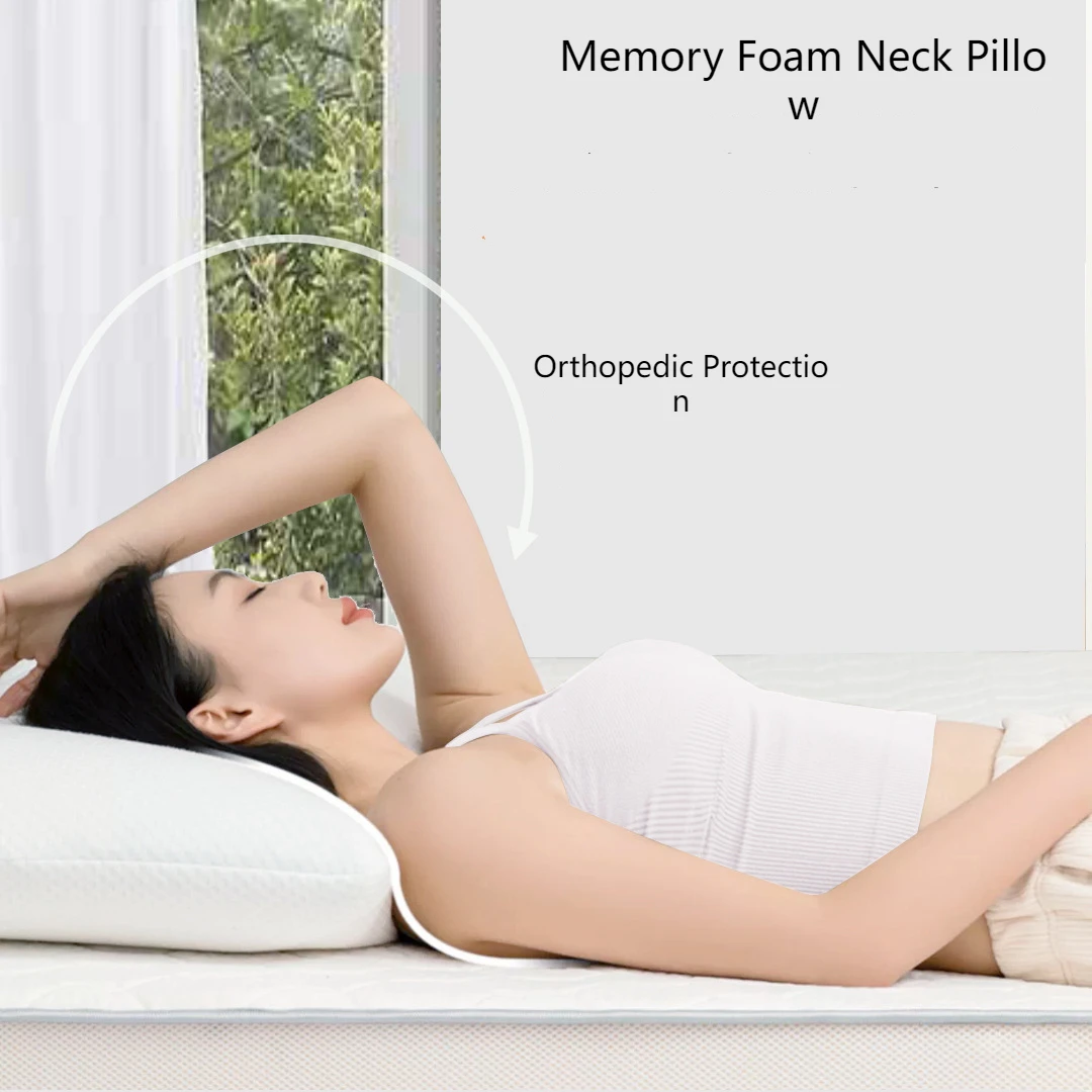 Almohada ortopédica de espuma viscoelástica para protección del cuello, almohada de maternidad con forma de rebote lento para el hogar y salón de belleza