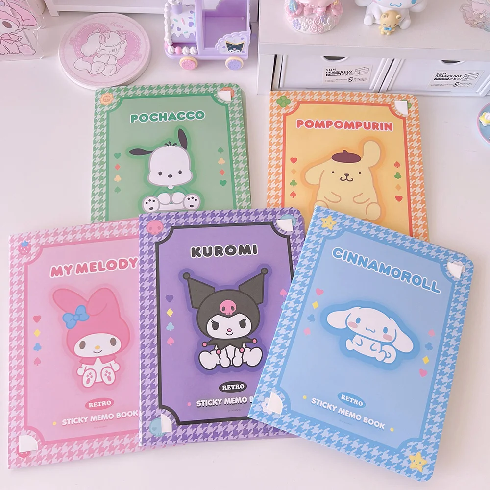 

Sanrio Cartoon Writing Paper Notes Kuromi Cinnamoroll Kawaii Sticky Notes Portable Fashion Notepad Letterform Student Stationery