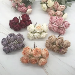 6 piece of simulation diy garland forest headdress European tea bud, hot edge retro rose silk flower bud decoration material