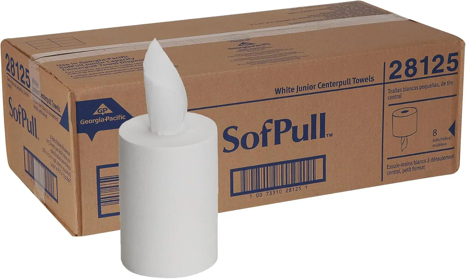 

Premium White Paper Towels, 8 Rolls per Case - Hygienic One-Hand Dispensing, 275 Sheets per Roll for Efficient Cleaning