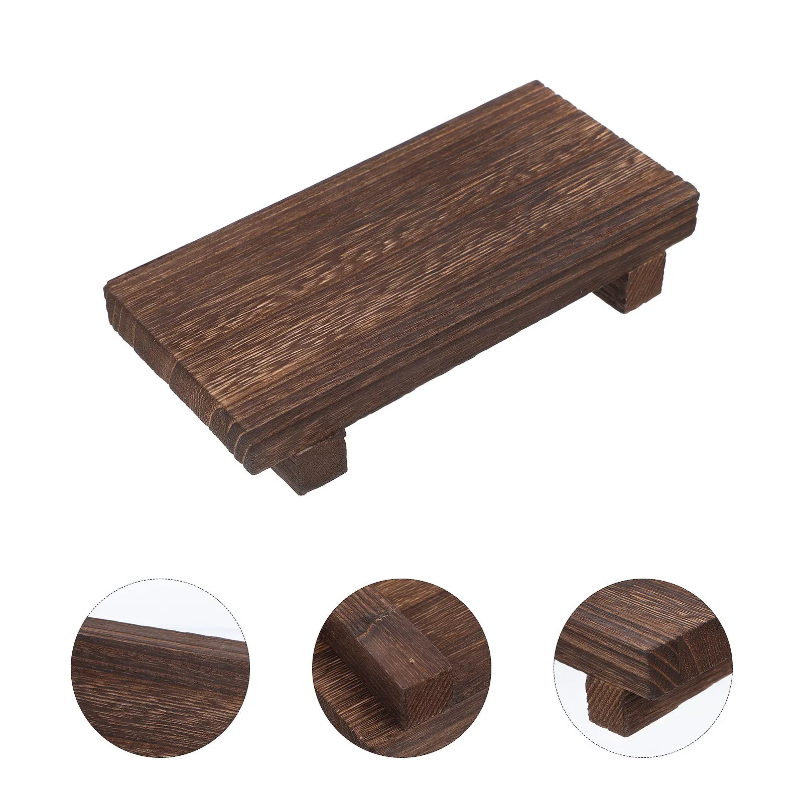 

Small Wooden Pedestal Stand Flower Pot Rack Bathroom Counter Organizer Rustic Farmhouse Soap Dish Dispenser Tray Kitchen Sink