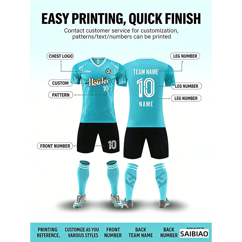 Adult Kids Football Jersey Men Customize Soccer Uniform Kit Sports Clothes Women Futsal Sportswear Child Training Tracksuit Suit