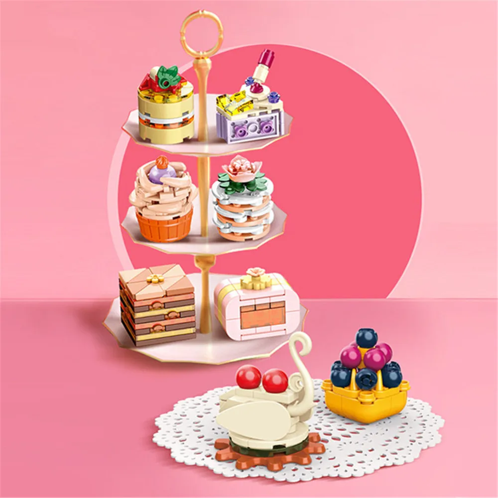 JAKI creatività nuova città creatività Dessert torta mattoni cibo Dessert carino decorazione della tavola modello Building Blocks giocattolo ragazza