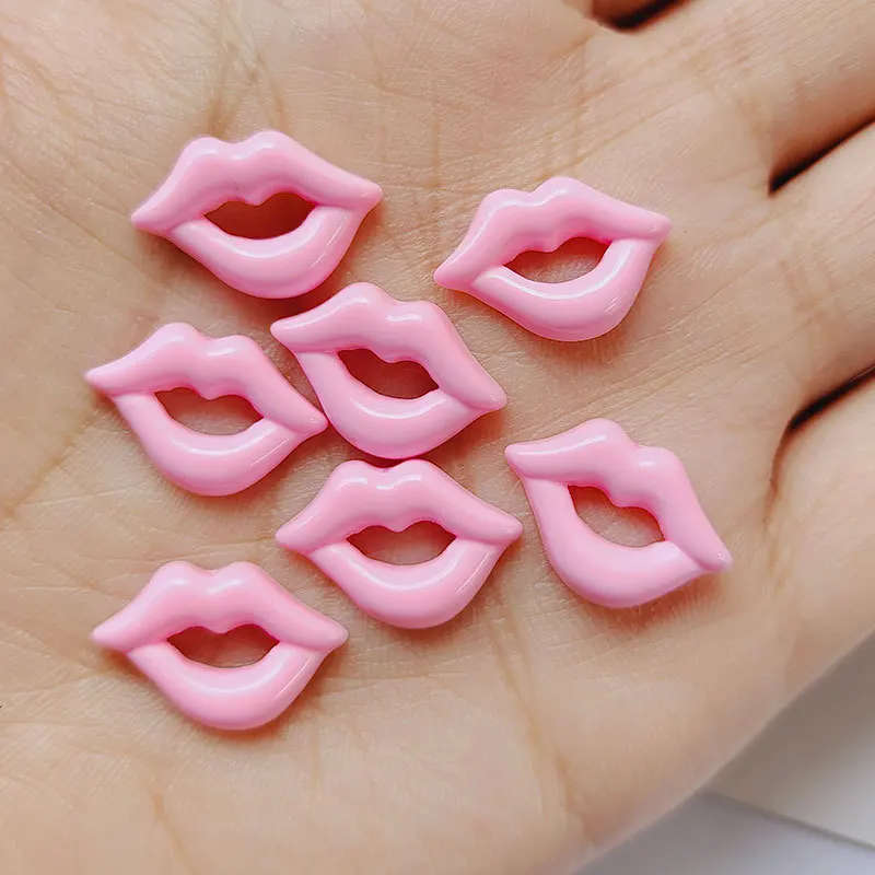 10 szt. 3D Kawaii do zdobienia paznokci Charms usta projekt części do paznokci losowy kolor mieszane DIY biżuteria akcesoria materiały dekoracyjne Manicure