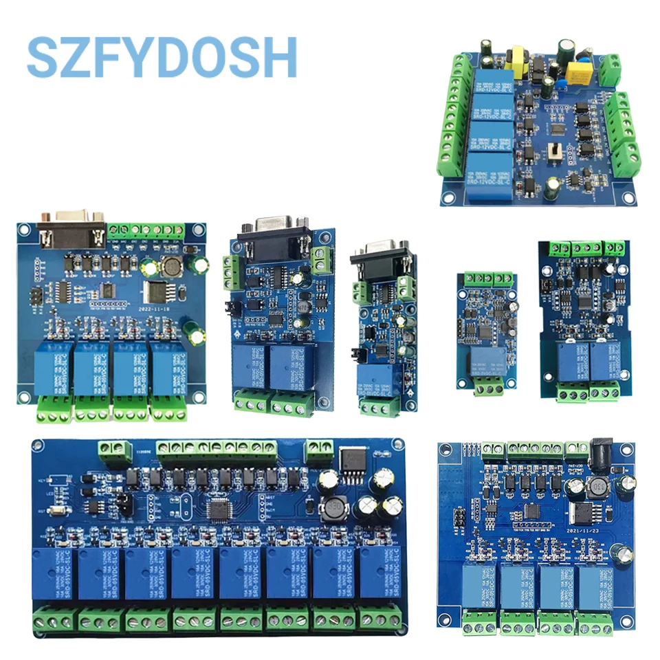 7-24V 1/2/4/8 Channel Relay Module Switch Modbus RTU RS485/TTL Communication Input Output W/ Anti-reverse Protection