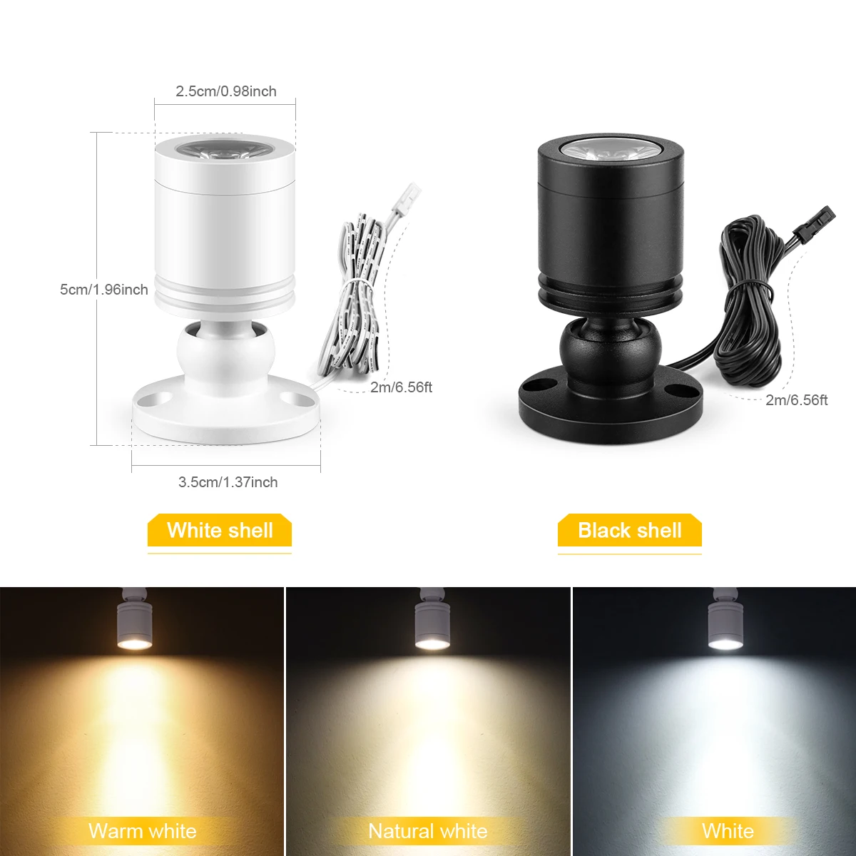 12V Ceiling Wall Light Spotlight White Shell Hand Scan Sensor and Touch Dimmer Cabinet Light 1-10pcs Set Decor Downlight Lamp