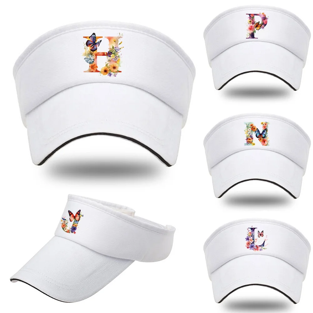 

Sun Cap Sadjustable Summer Golf Breathable Sunscreen Butterfly Pattern Baseball Cap Mouth Print Outdoor UV-proof Visors Hats