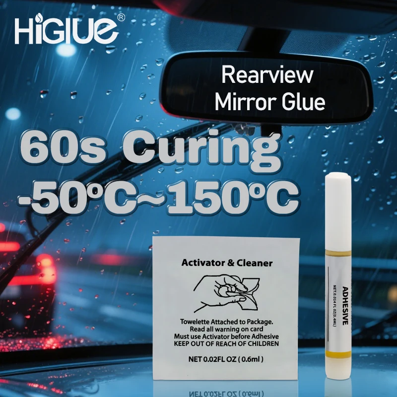 Strong, Permanent Adhesive Specifically for Car Rearview Mirrors, Suitable for DIY Car Repairs, and Bonding of Glass and Metal.