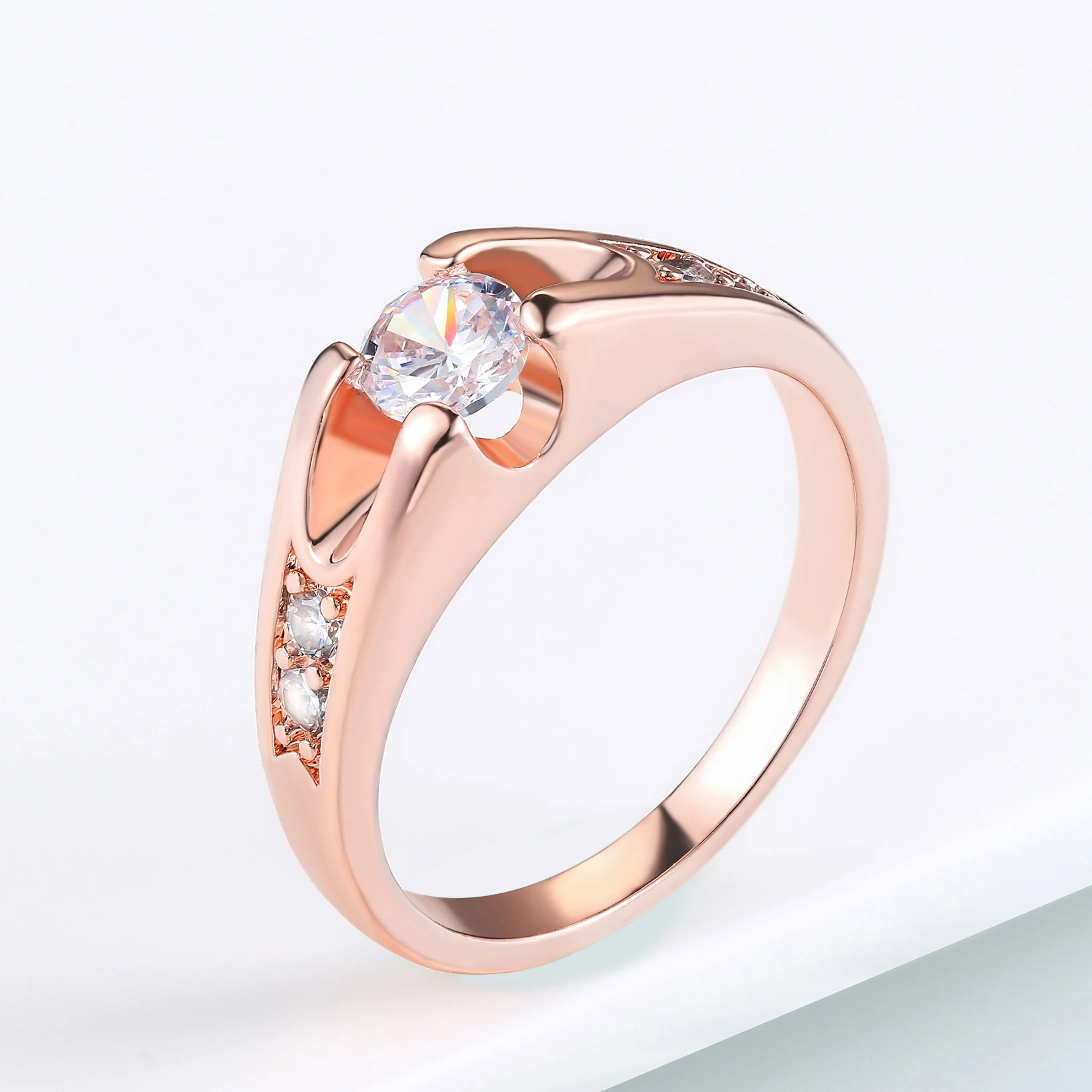 ZHOUYANG Wedding Ring For Women Classic Cubic Zirconia Rose Gold Color Fashion Jewelry Lover Rings Austrian Crystal ZYR249