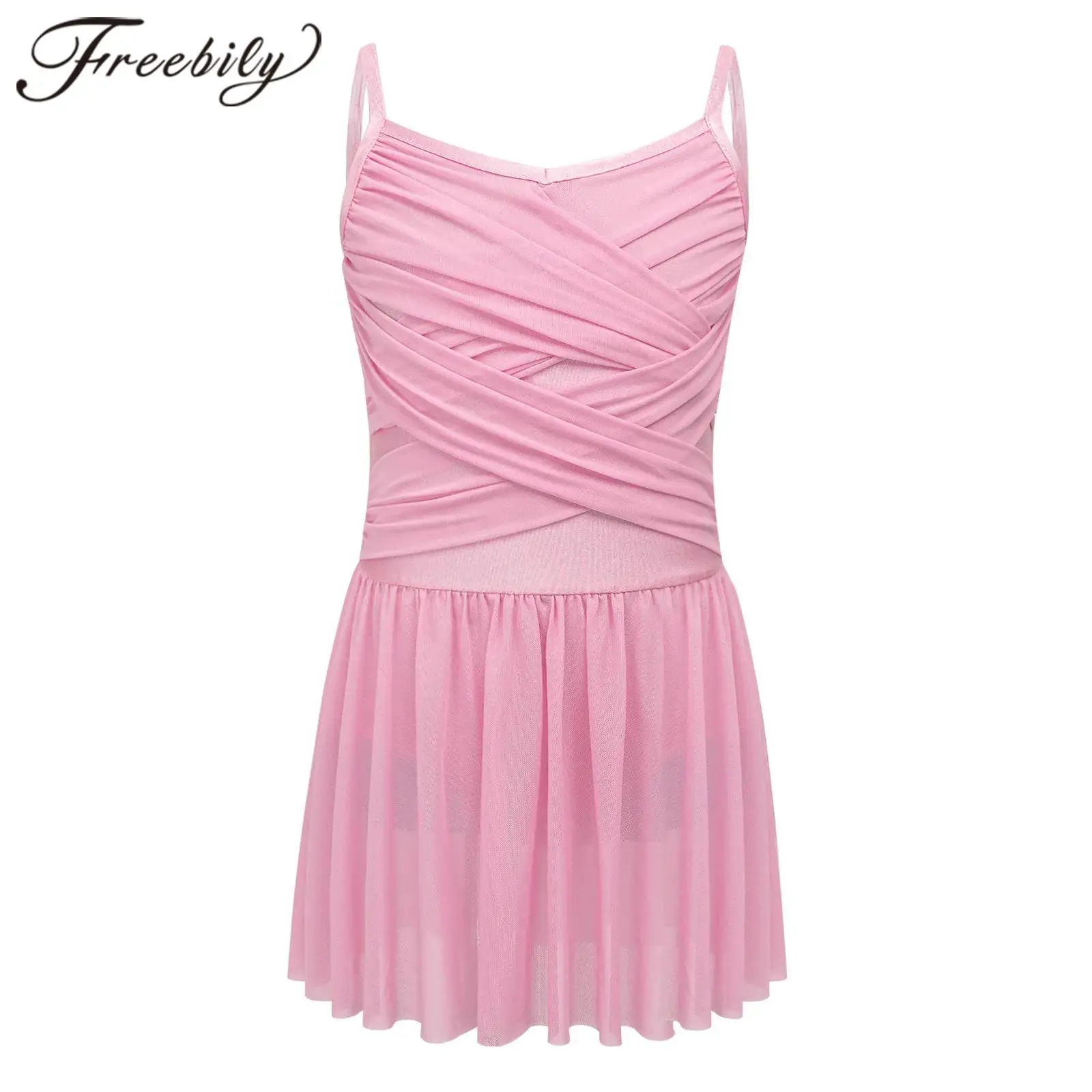 

Детские балетные гимнастические купальники для девочек, платья без рукавов для лирического танца, современный костюм для фигурного катания