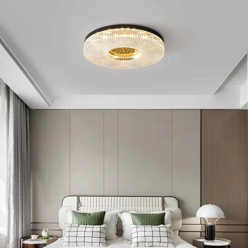 High Quality LED Flush Mount Ceiling Lamps With Industrial Modern Design Brass Finish Acrylic Lamp Shade For Bedroom Living Room