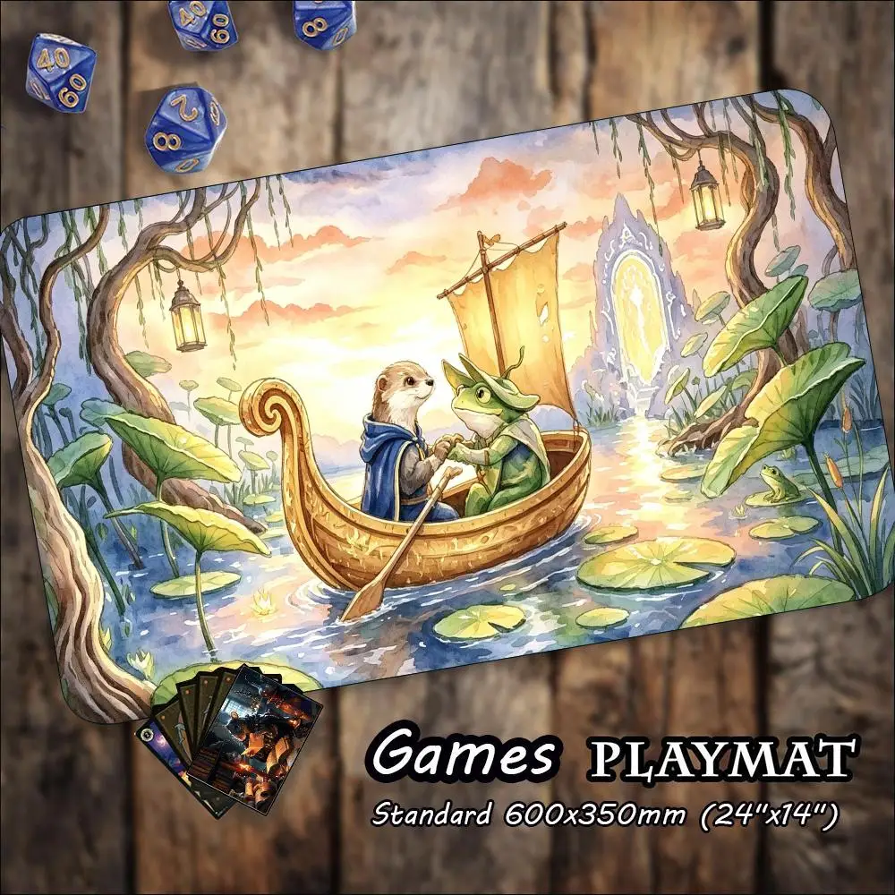 XXL Playmat Gaming Mat Oversized Magic Cat Star Print Anti-Slip Mouse Pad for Card Battles Tabletop Play Ideal Companion