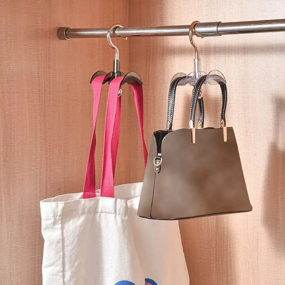 New Wardrobe Hanging Bag Hanger Space Saving Rotating Belt Scarf Hanger Thickening Closet Handbag Holder Wardrobe