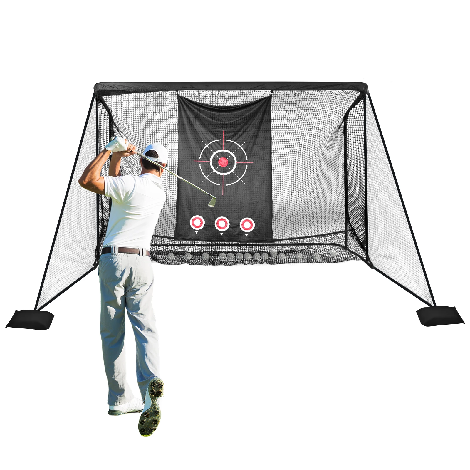 

Сетка для тренировок по гольфу 10x7 футов, сверхпрочная, для отработки ударов на заднем дворе, для чиппинга, подарки для мужчин, папы, его