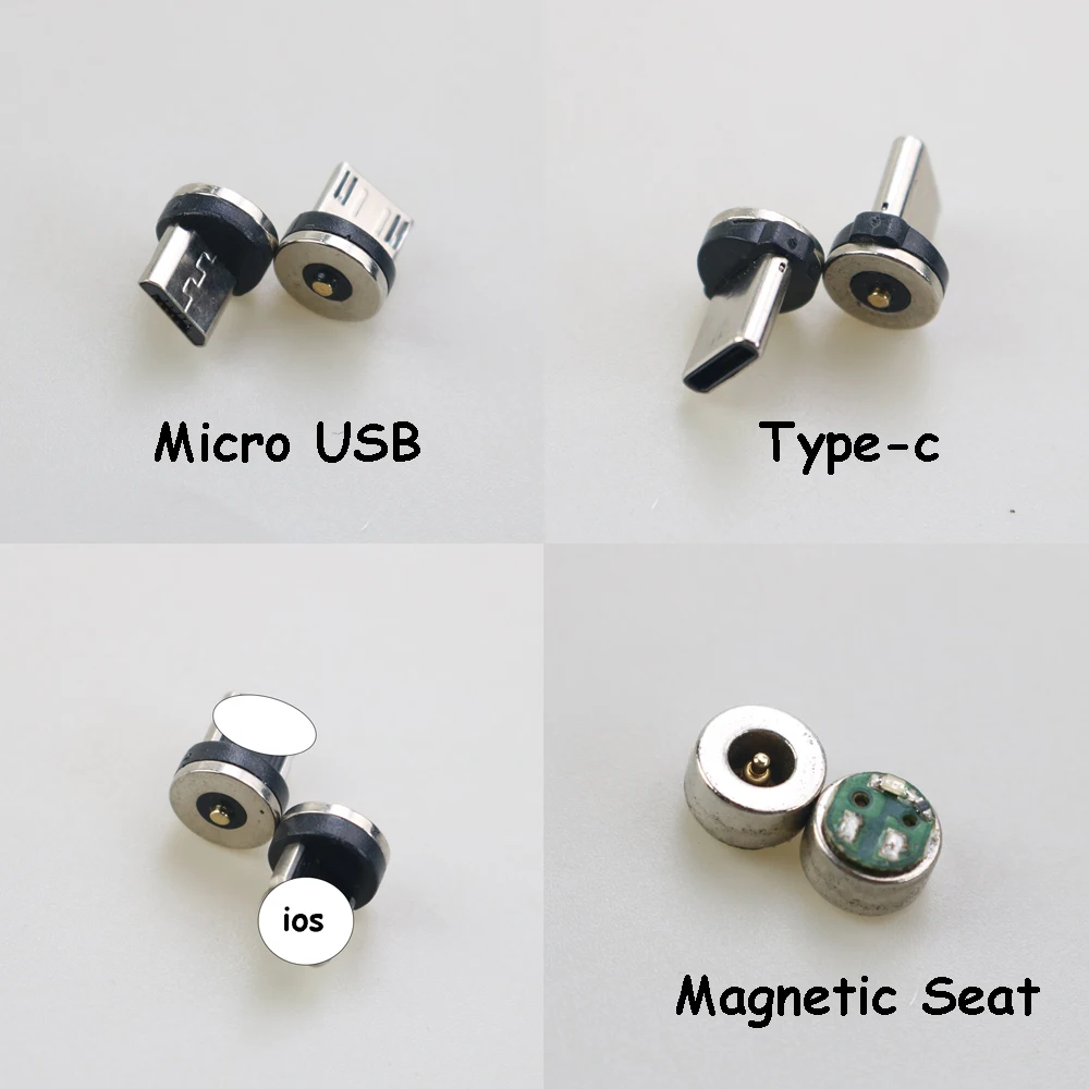 1Pcs Magnetic Seat Cable Adapter Micro USB Type C Dustproof Magnetic Tips For Iphone Magnet Charger Connector