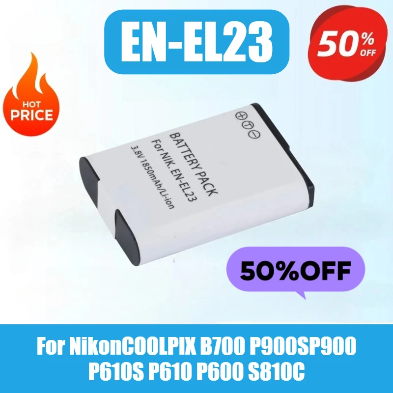 

EN-EL23 3.7V 1850mAh Camera Battery With Charger For Nikon COOLPIX B700 P900S P900 P610S P610 P600 S810C Rechargeable Battery