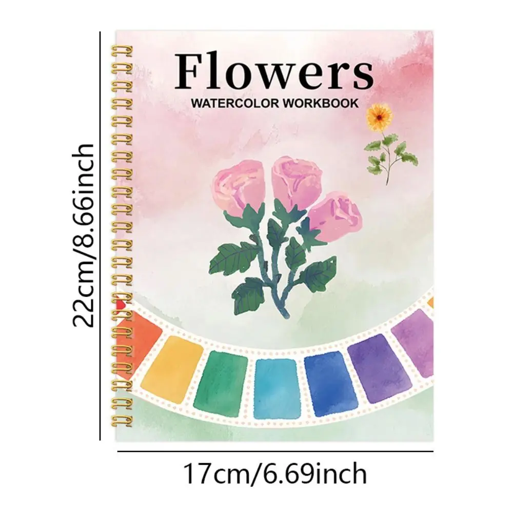 Beginner-Friendly Watercolor Workbook With 12Color Paint Set Art Crafts Painting Supplies Watercolor Paint Book Animal Flower