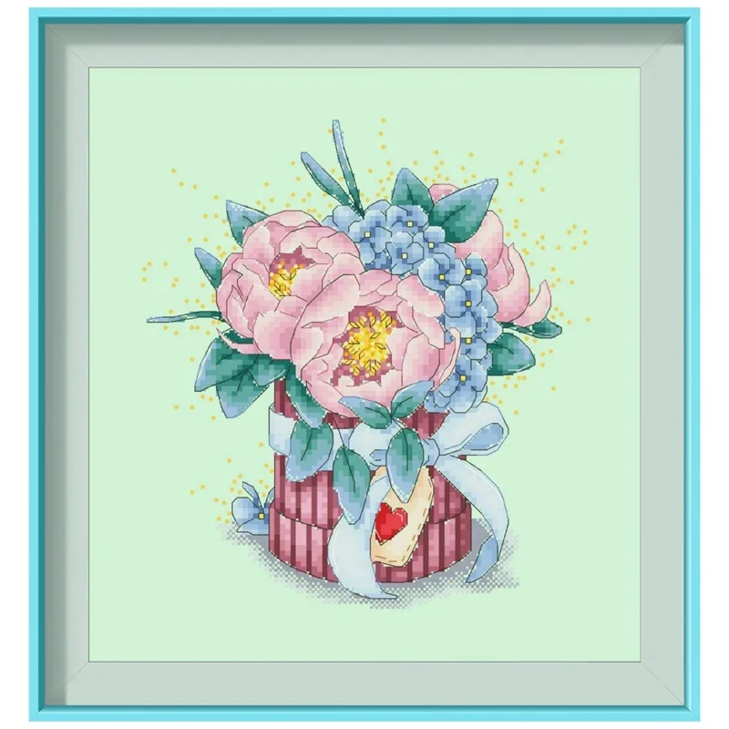 Warmth and Flowers cross stitch kits aida fabric 18ct 14ct 11ct light green cotton thread embroidery kits DIY Folk Crafts