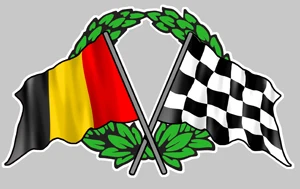 Drapeaux Belgique Damiers Lauriers Racing Autocollant Sticker High Quality Durable Waterproof Self Adhesive Vinyl Decal