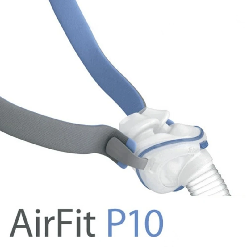 Resmed AirFit P10 الوسائد الأنفية ، قناع CPAP مع أغطية الرأس ، والوسائد S M L ، وشخير النوم وتوقف التنفس