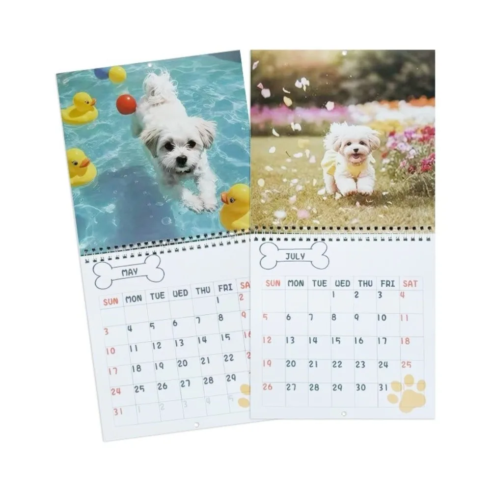 Nuovo calendario per cani in edizione 2026 Illustrazioni per cani Calendario da parete divertente Calendario da tavolo Regali di Capodanno