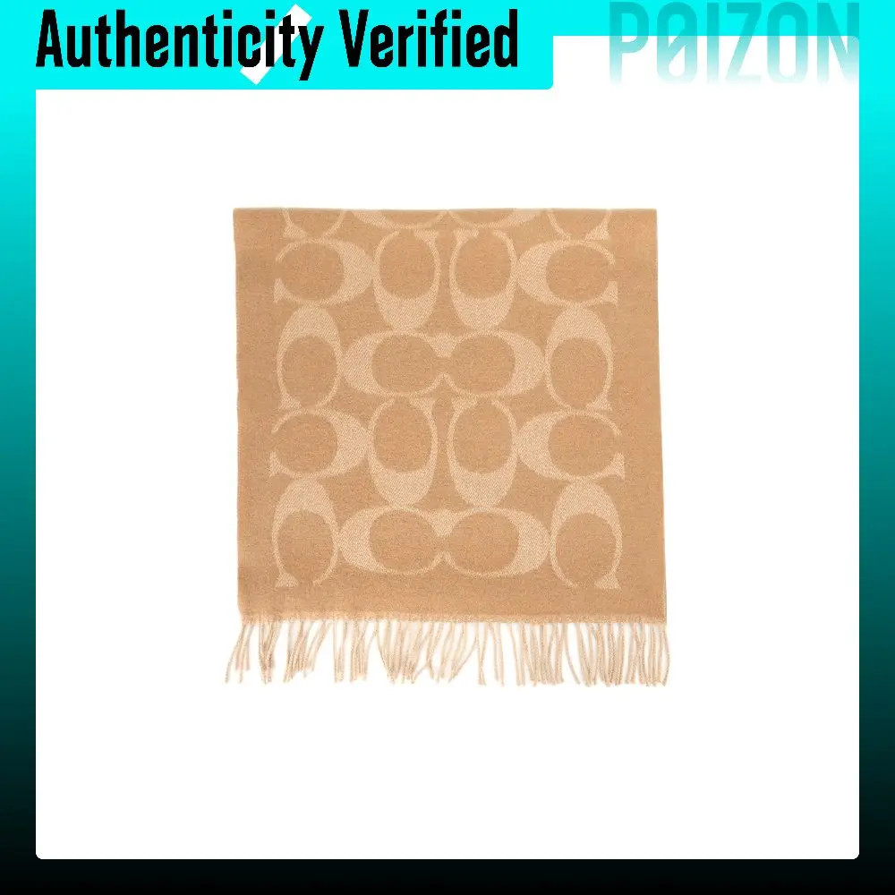 COACH Knit Scarves Unisex Camel CU807-CAM