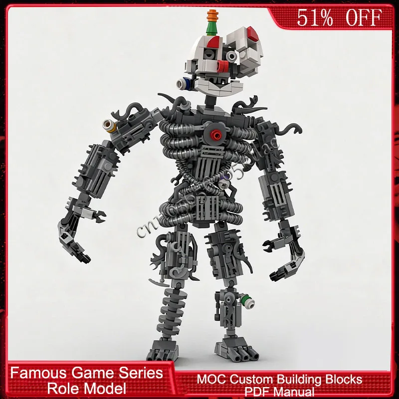 428 PCS Popular Game Character Series Fragmented Iron Puppet MOC Customize Modular Building Block Simple DIY Assembly Toy Gift